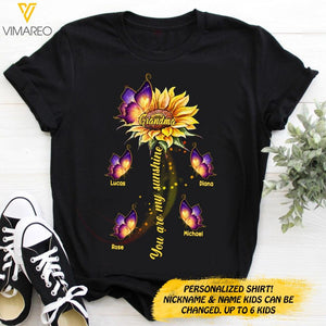 PERSONALIZED YOU ARE MY SUNSHINE GRANDMA KID NAME TSHIRT QTDT1103