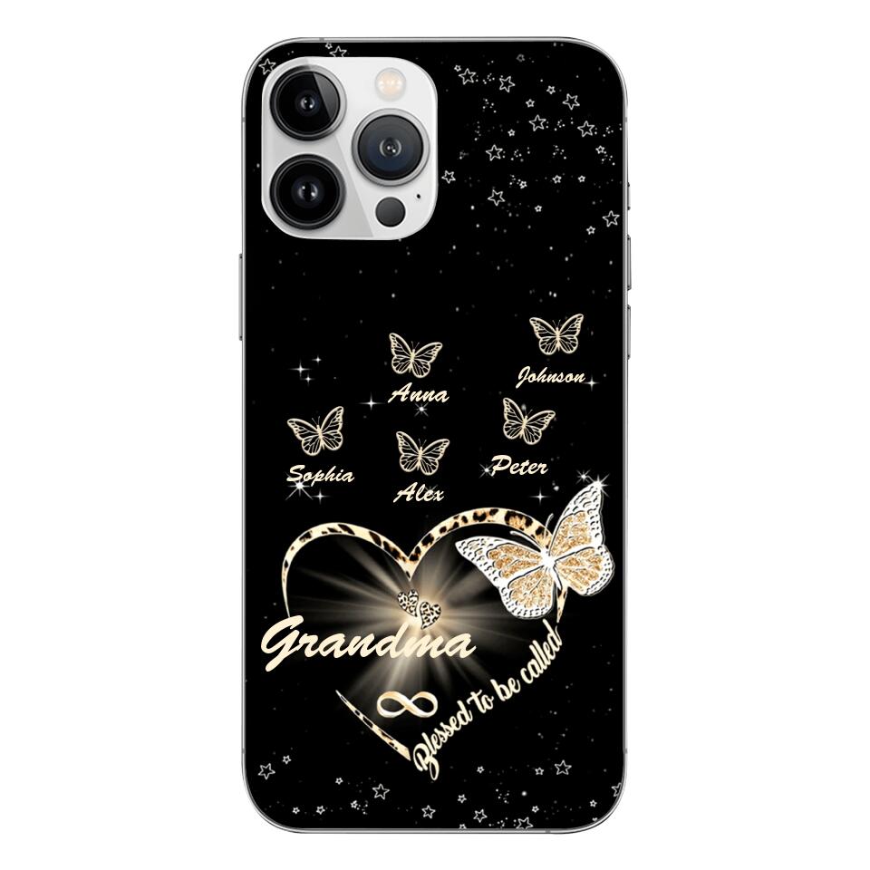 PERSONALIZED BLESSED TO BE CALLED GRANDMA KID NAME PHONECASE VHHC1403