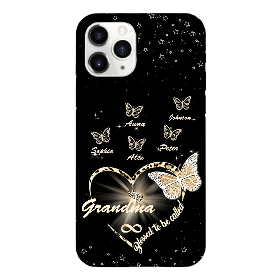 PERSONALIZED BLESSED TO BE CALLED GRANDMA KID NAME PHONECASE VHHC1403