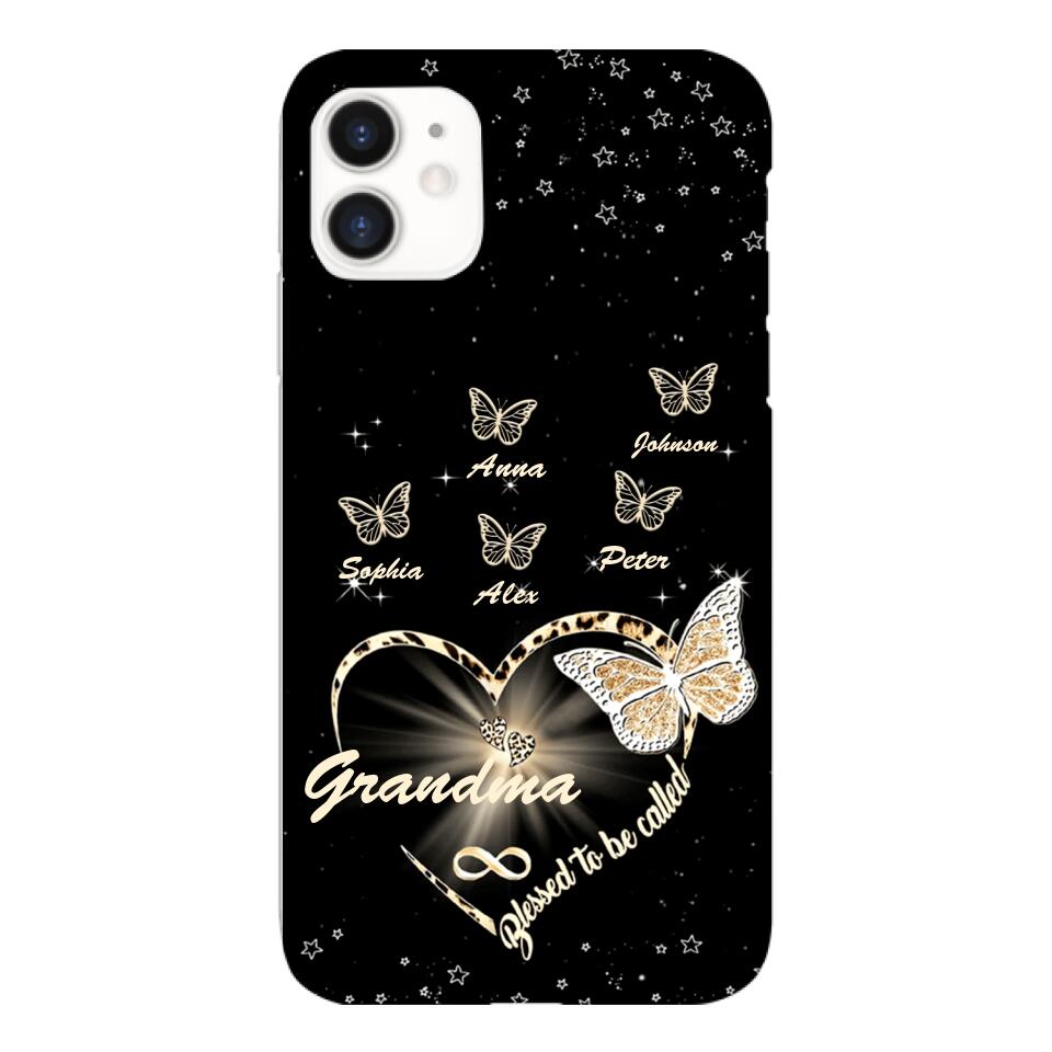 PERSONALIZED BLESSED TO BE CALLED GRANDMA KID NAME PHONECASE VHHC1403