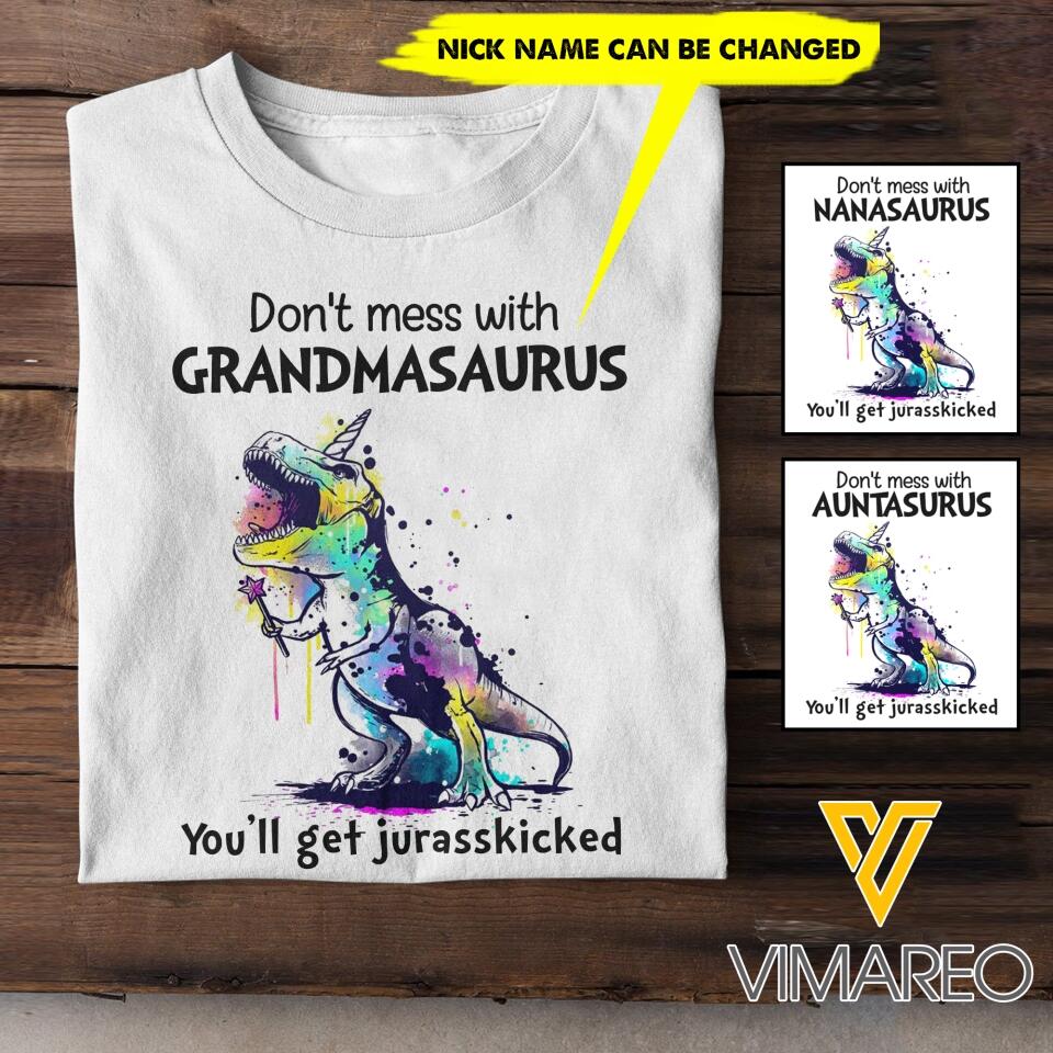 PERSONALIZED Nickname Grandmasaurus TSHIRT QTHC1503