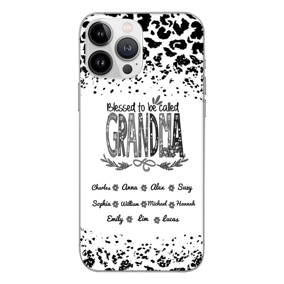 Personalized Blessed To Be Called Grandma Kid Name Phonecase DMVQ1503