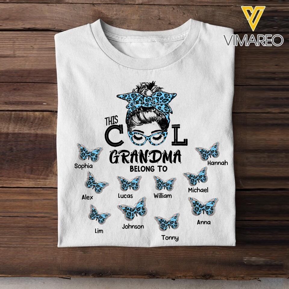 PERSONALIZED THIS COOL GRANDMA BELONG TO KID NAME TSHIRT QTTN1603