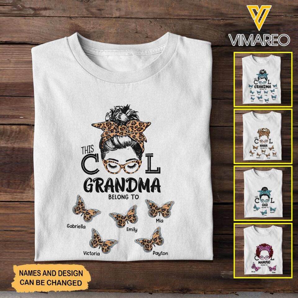 PERSONALIZED THIS COOL GRANDMA BELONG TO KID NAME TSHIRT QTTN1603