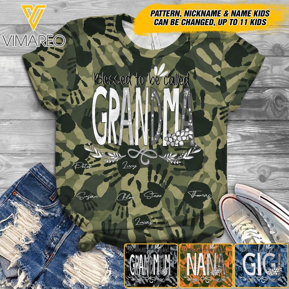 Personalized Blessed To Be Called Grandma Kid Tshirt Printed 22MAR-DT17