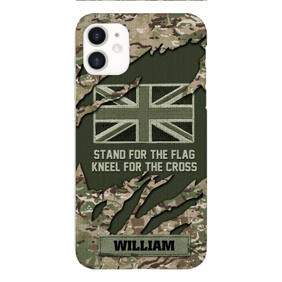 PERSONALIZED U.K VETERAN CAMO PHONECASE QTTN1803
