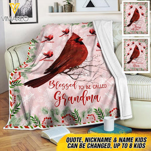 PERSONALIZED BLESSED TO BE CALLED GRANDMA ALWAYS WITH YOU KID NAME BIG BIRD QUILT BLANKET PRINTED QTDT1803
