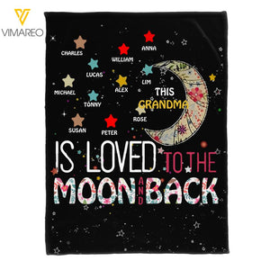 PERSONALIZED THIS GRANDMA IS LOVED TO THE MOON AND BACK QUILT BLANKET PRINTED QTHC1803