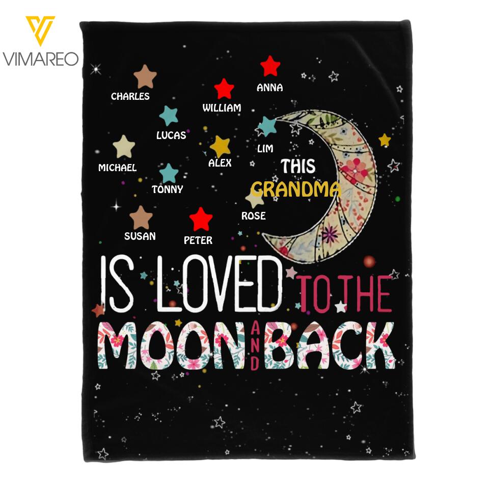 PERSONALIZED THIS GRANDMA IS LOVED TO THE MOON AND BACK QUILT BLANKET PRINTED QTHC1803