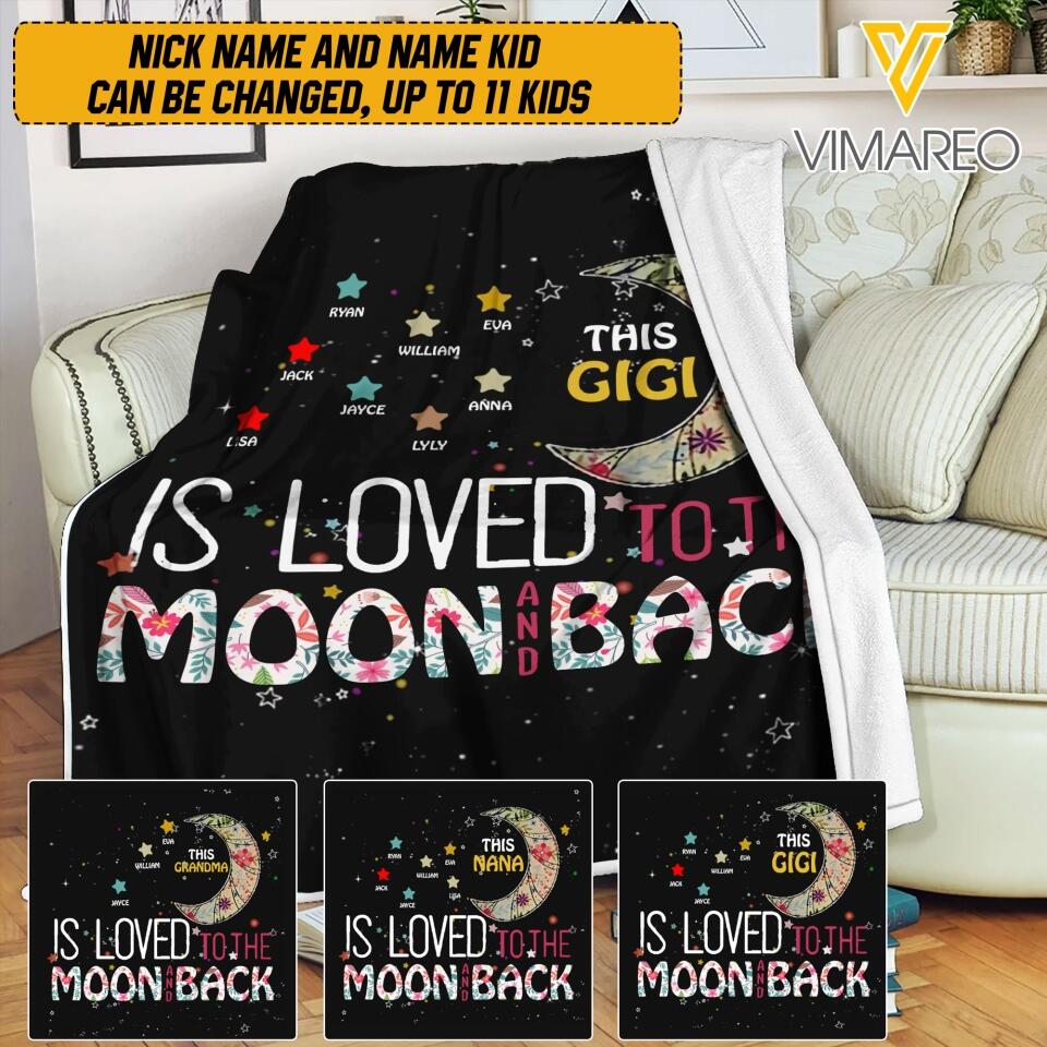 PERSONALIZED THIS GRANDMA IS LOVED TO THE MOON AND BACK QUILT BLANKET PRINTED QTHC1803