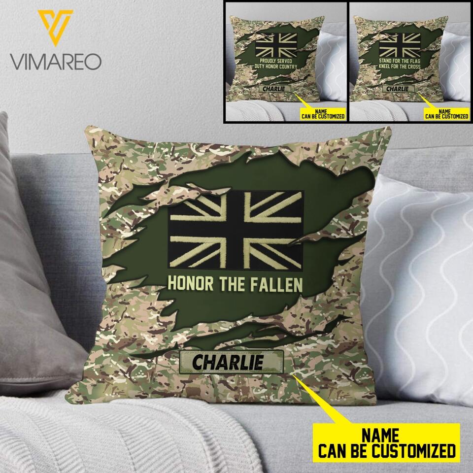 PERSONALIZED U.K VETERAN CAMO PILLOW QTTQ1903