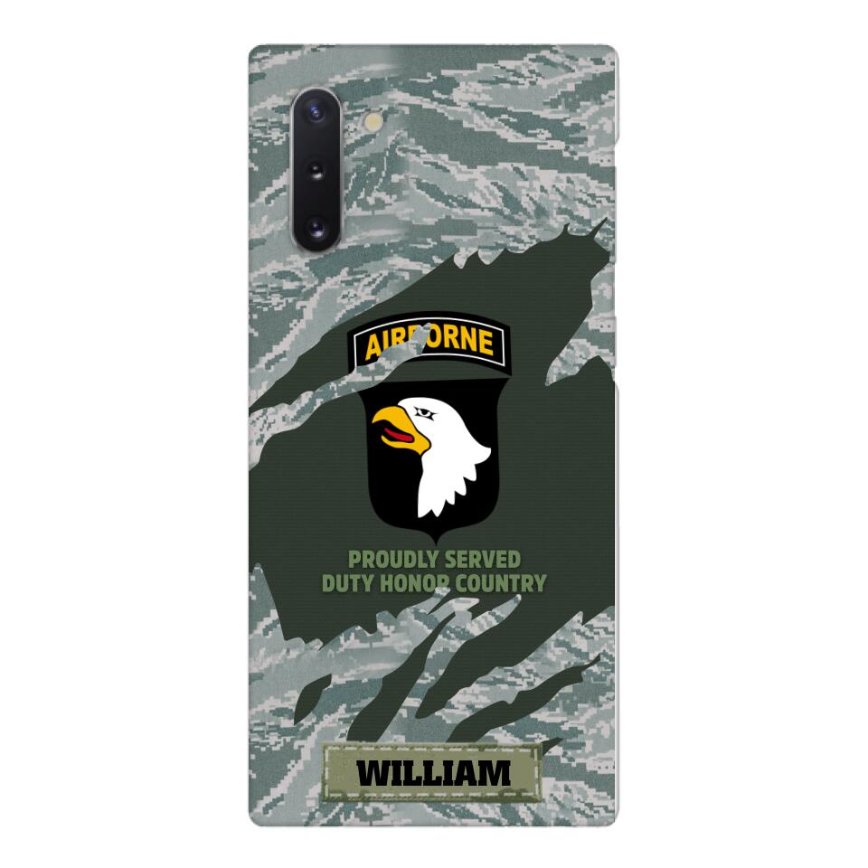 PERSONALIZED U.S VETERAN WITH DIVISION CAMO PHONECASE QTHC1903