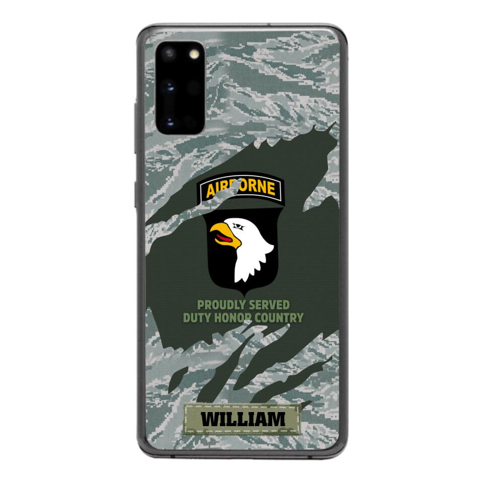 PERSONALIZED U.S VETERAN WITH DIVISION CAMO PHONECASE QTHC1903