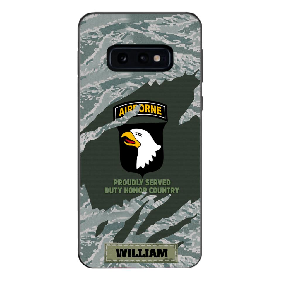 PERSONALIZED U.S VETERAN WITH DIVISION CAMO PHONECASE QTHC1903
