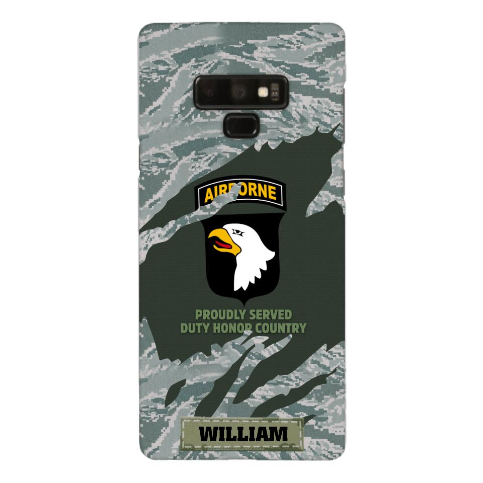 PERSONALIZED U.S VETERAN WITH DIVISION CAMO PHONECASE QTHC1903