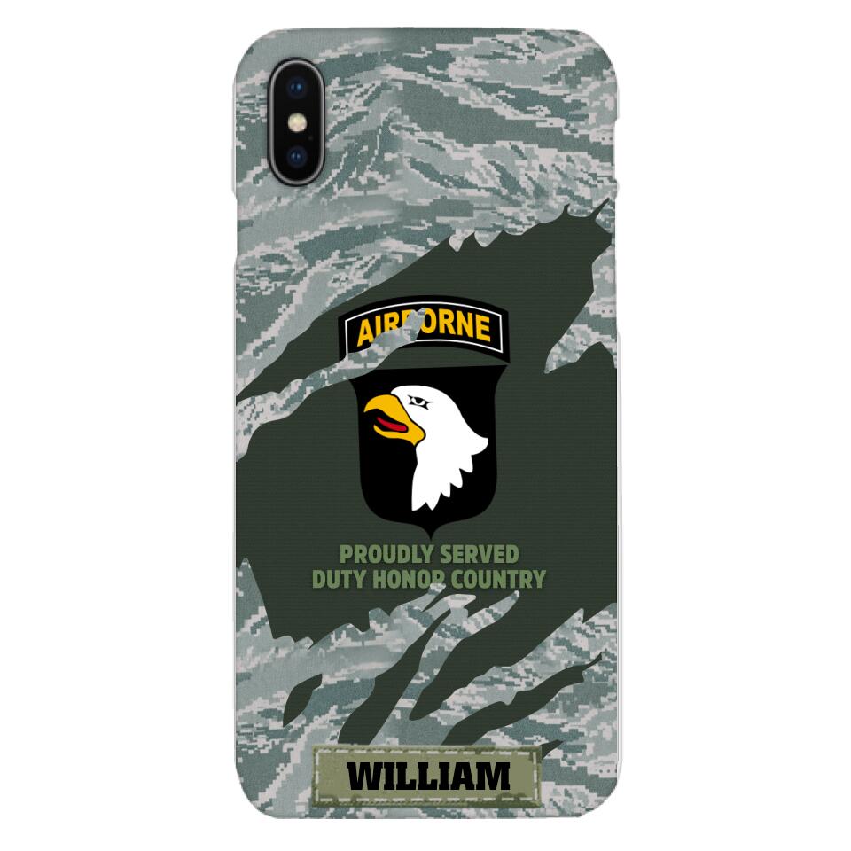PERSONALIZED U.S VETERAN WITH DIVISION CAMO PHONECASE QTHC1903