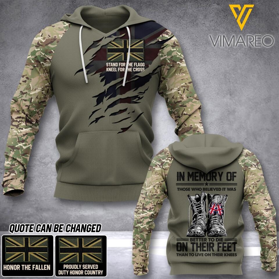 PERSONALIZED U.K VETERAN CAMO HOODIE DTTQ1903