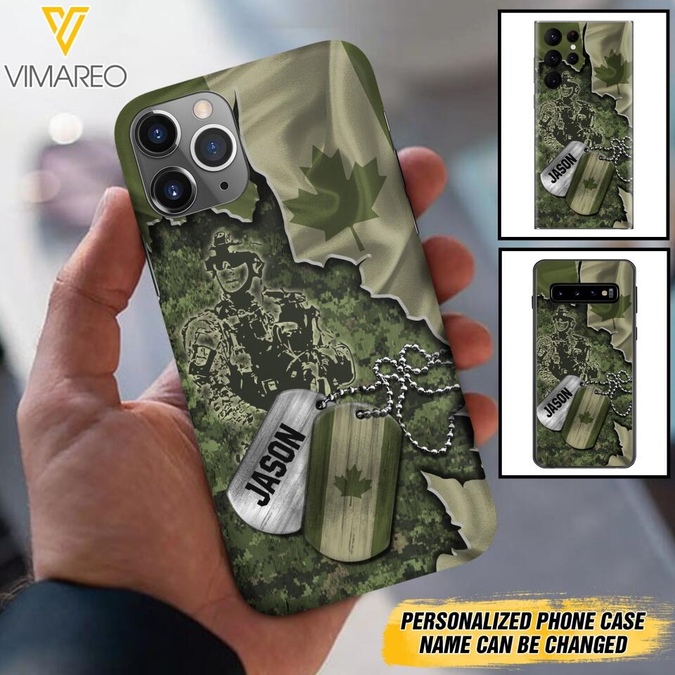 Personalized Canadian Soldier Camo Phone Case Printed 22MAR-DT19