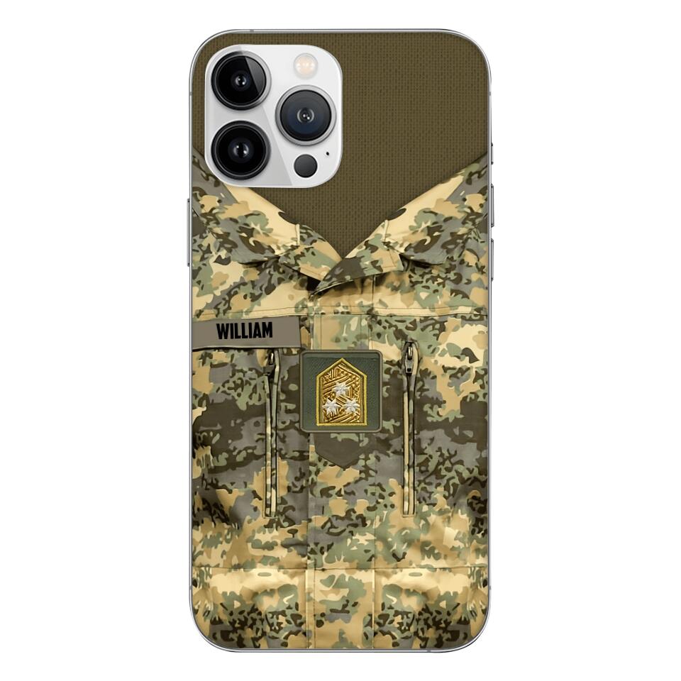 Personalized Austrian Army Camo Phone Case Printed 22MAR-HQ21