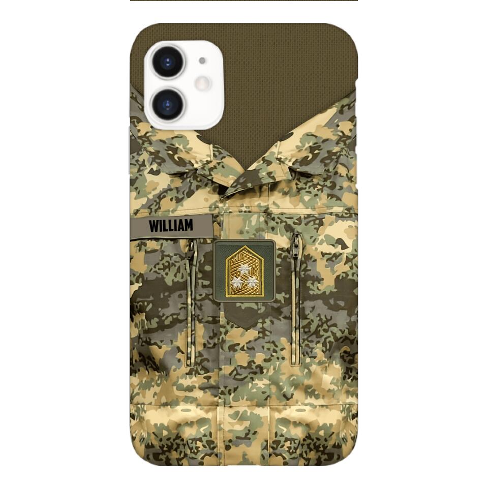 Personalized Austrian Army Camo Phone Case Printed 22MAR-HQ21