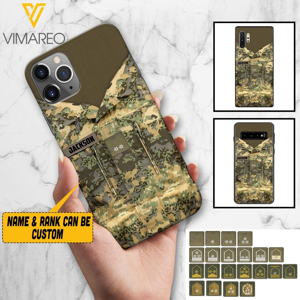 Personalized Austrian Army Camo Phone Case Printed 22MAR-HQ21