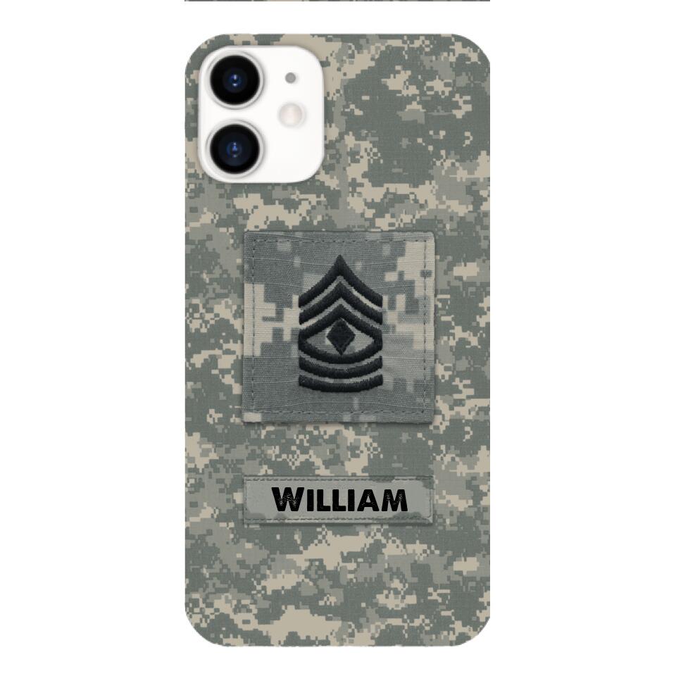 Personalized U.S Army Camo Phone Case Printed 22MAR-HC21