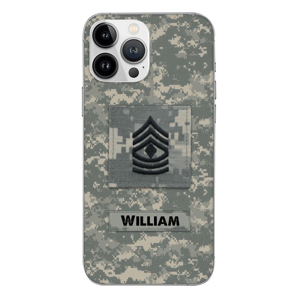 Personalized U.S Army Camo Phone Case Printed 22MAR-HC21