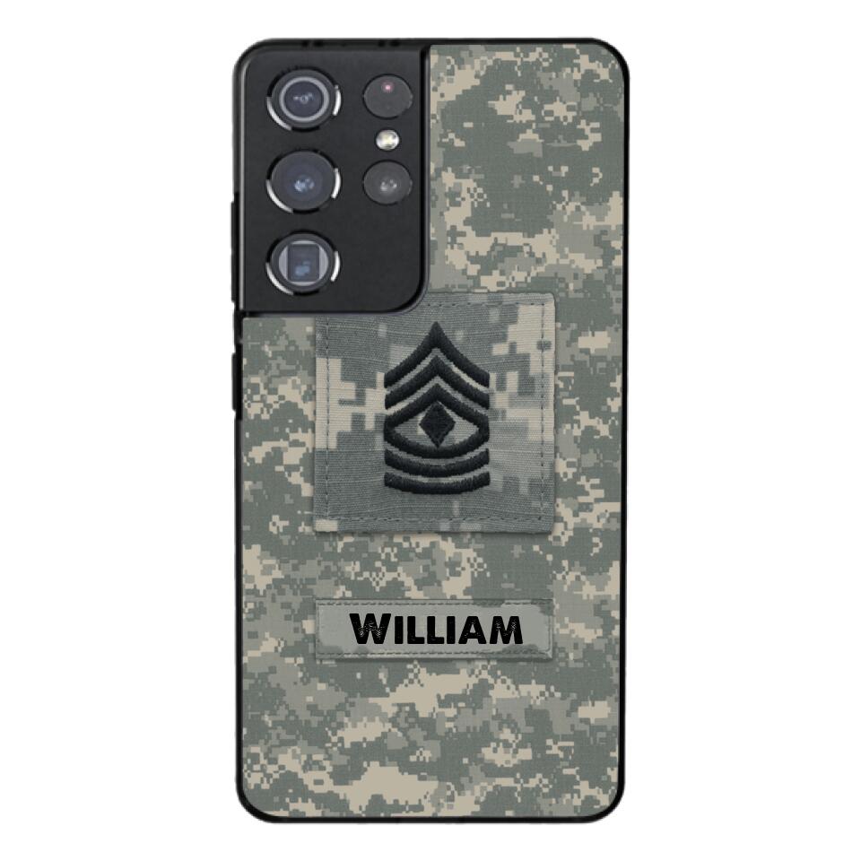 Personalized U.S Army Camo Phone Case Printed 22MAR-HC21