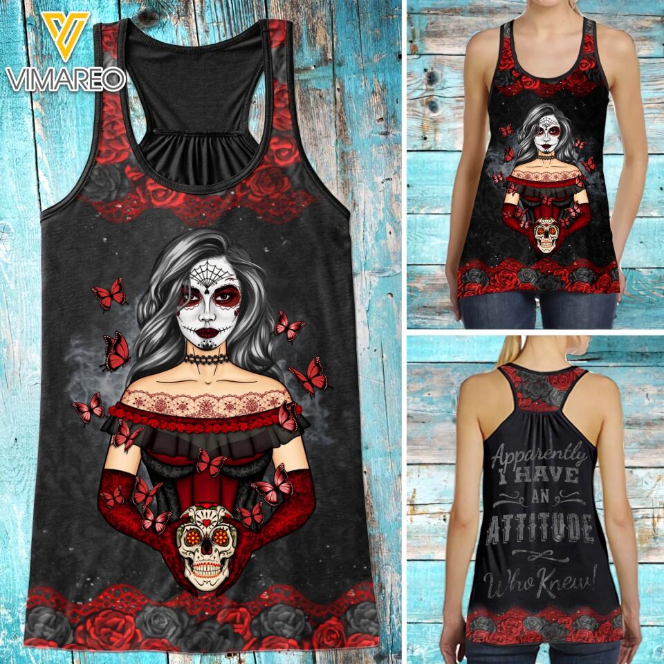 PERSONALIZED APPARENTLY I HAVE AN ATTITUDE WHO KNEW SKUU GIRL TANK QTTN2203