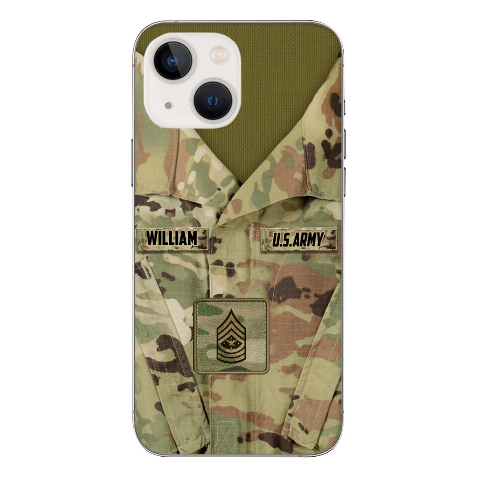 Personalized U.S Army Camo Phone Case Printed 22MAR-HQ21