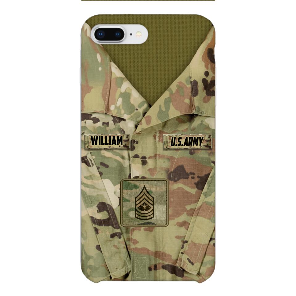 Personalized U.S Army Camo Phone Case Printed 22MAR-HQ21