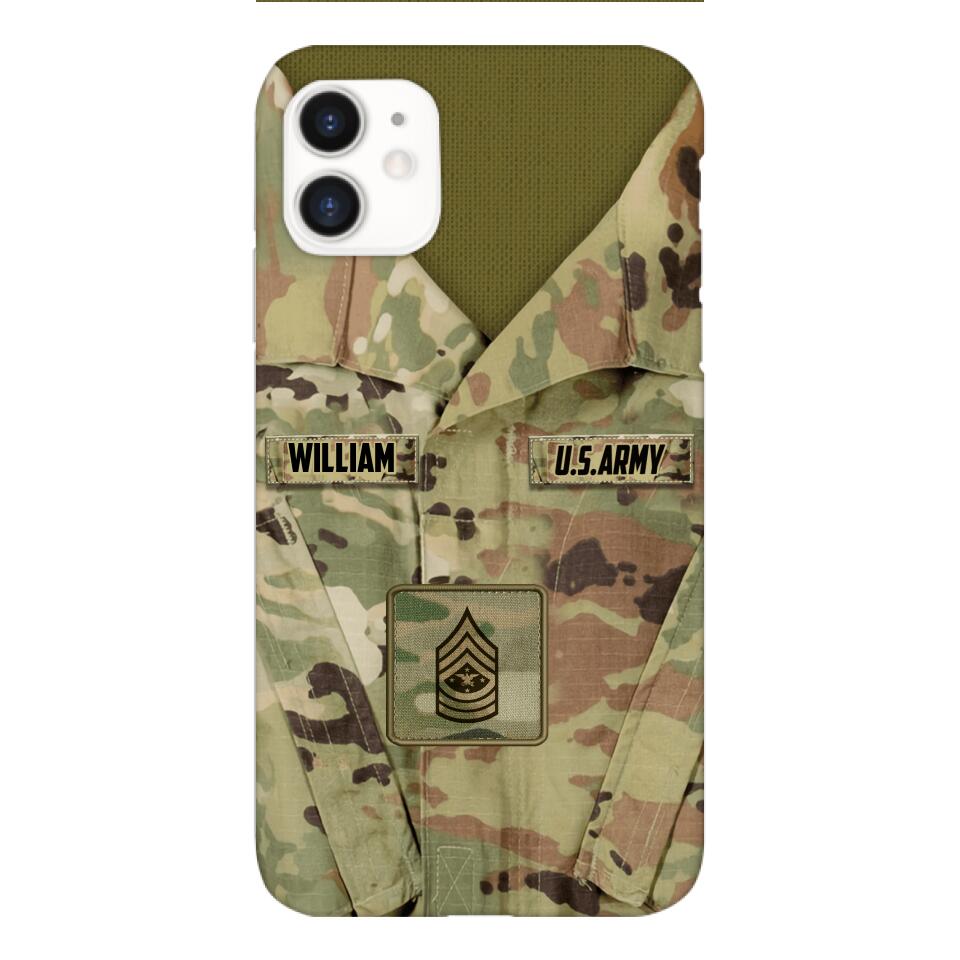 Personalized U.S Army Camo Phone Case Printed 22MAR-HQ21