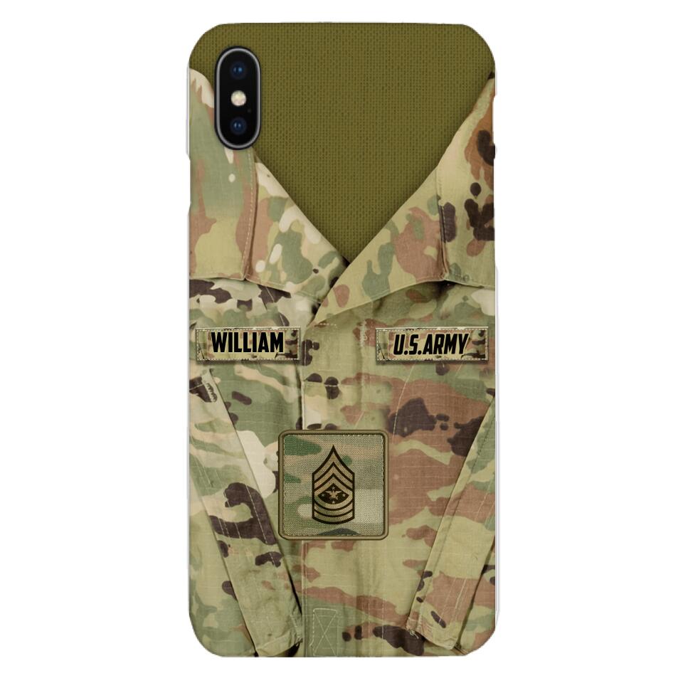 Personalized U.S Army Camo Phone Case Printed 22MAR-HQ21