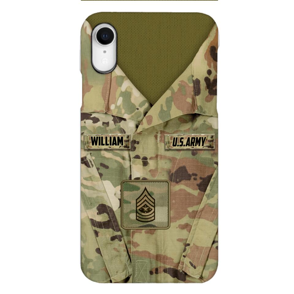 Personalized U.S Army Camo Phone Case Printed 22MAR-HQ21