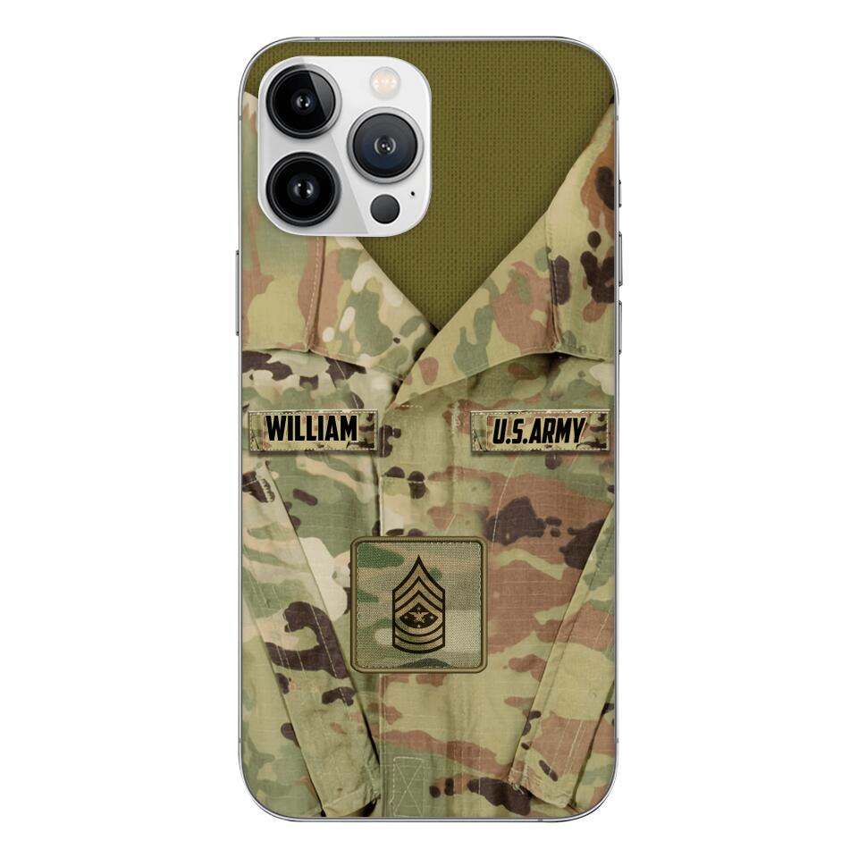 Personalized U.S Army Camo Phone Case Printed 22MAR-HQ21