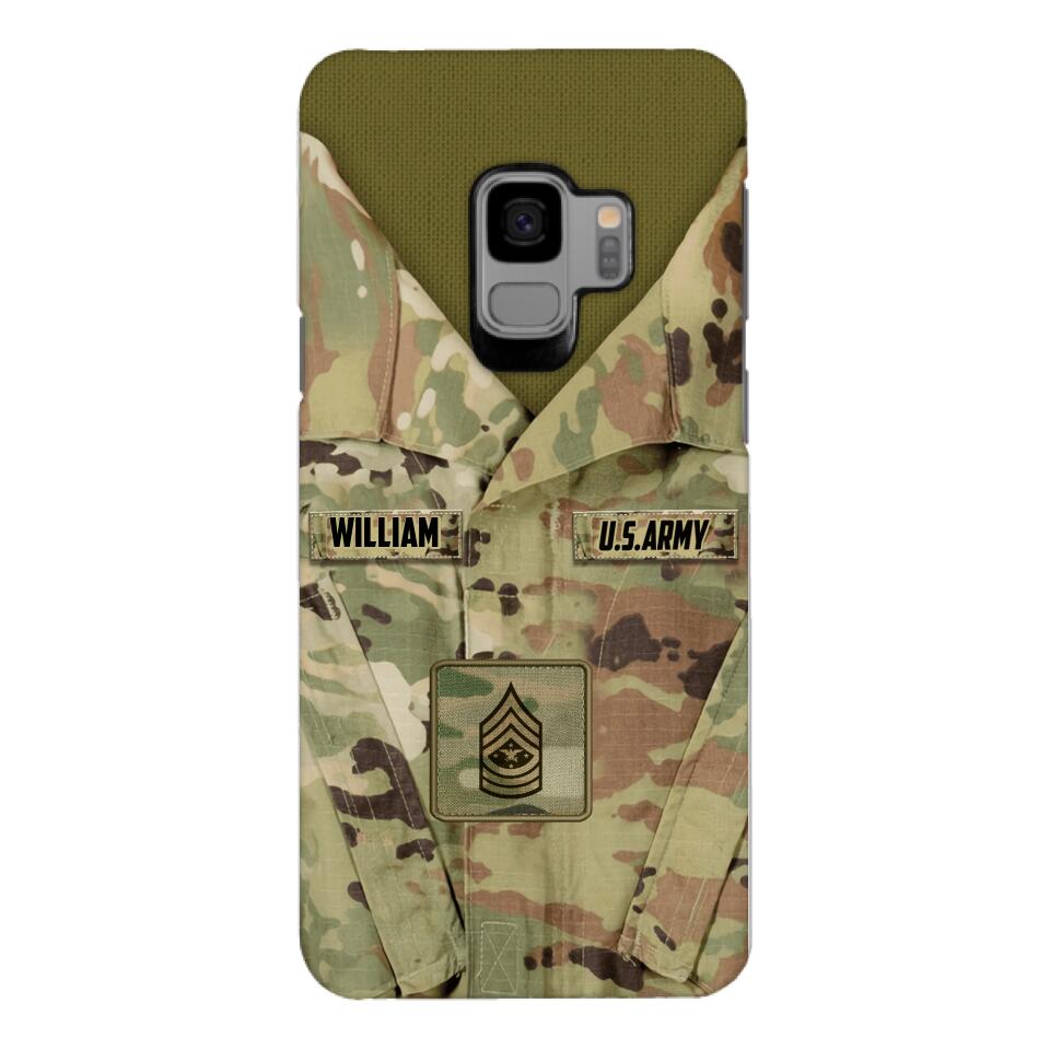 Personalized U.S Army Camo Phone Case Printed 22MAR-HQ21