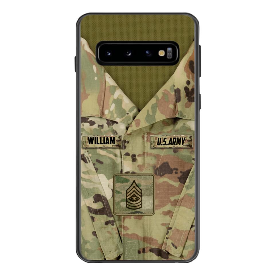 Personalized U.S Army Camo Phone Case Printed 22MAR-HQ21
