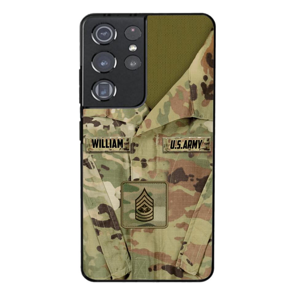 Personalized U.S Army Camo Phone Case Printed 22MAR-HQ21