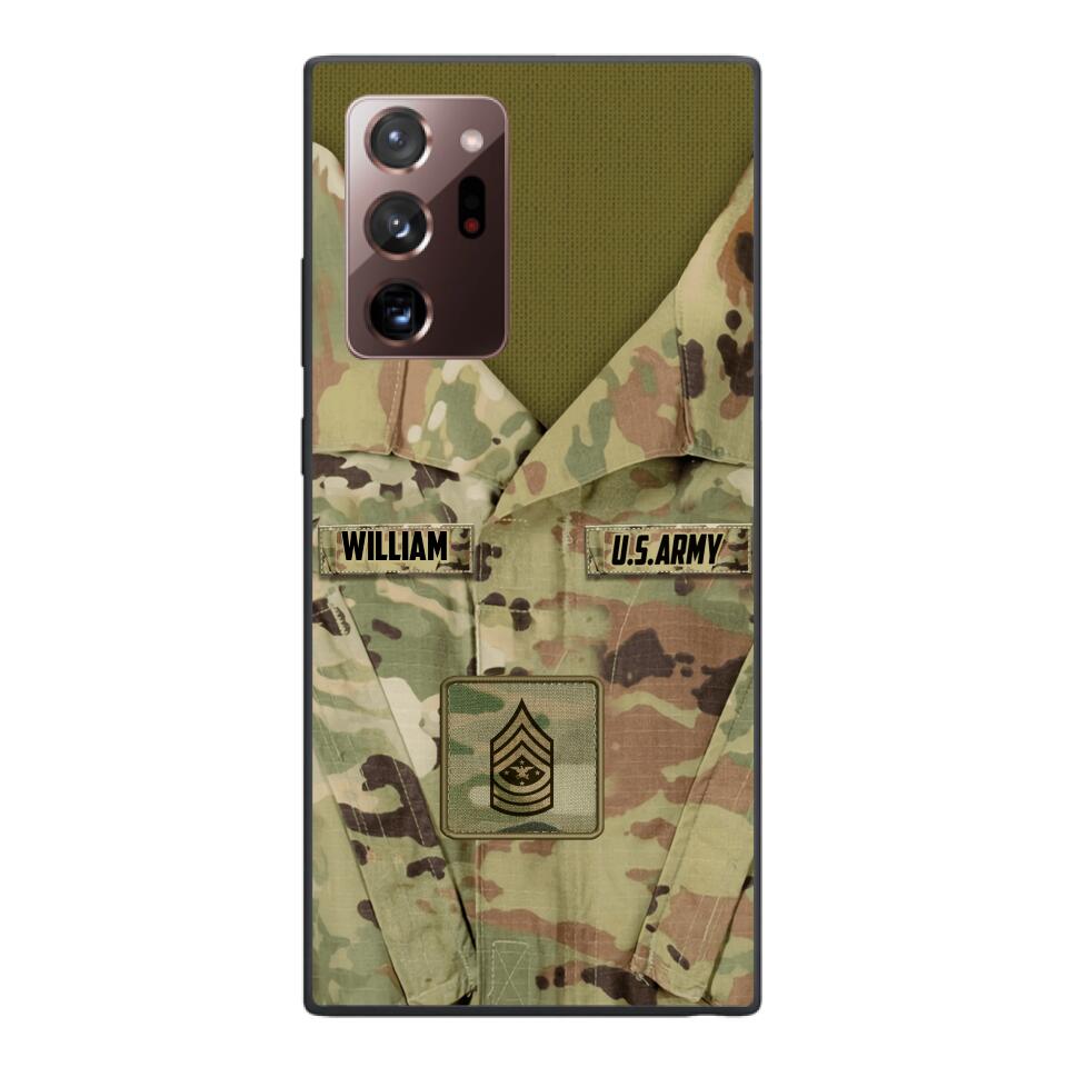 Personalized U.S Army Camo Phone Case Printed 22MAR-HQ21