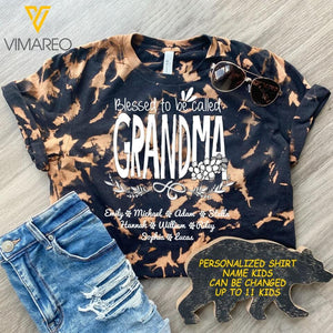 PERSONALIZED BLESSED TO BE CALLED GRANDMA KID NAME TIE DYE TSHIRT QTDT2203