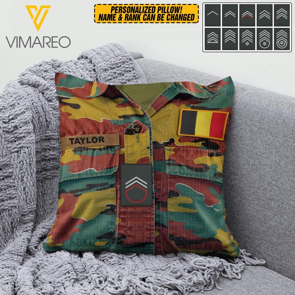 PERSONALIZED BELGIUM VETERAN CAMO PILLOW MTDT2303