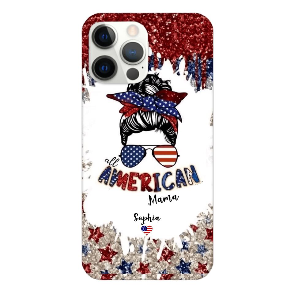 PERSONALIZED AMERICAN MAMA KID NAME PHONECASE T3Q