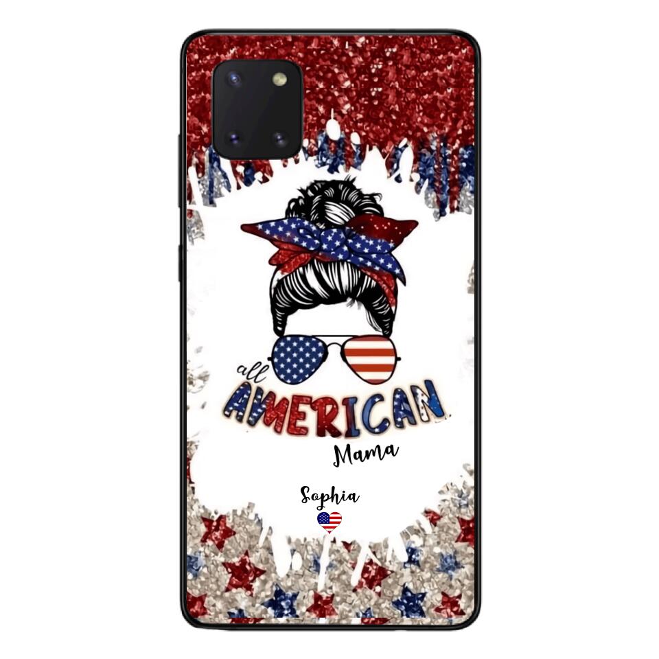 PERSONALIZED AMERICAN MAMA KID NAME PHONECASE T3Q