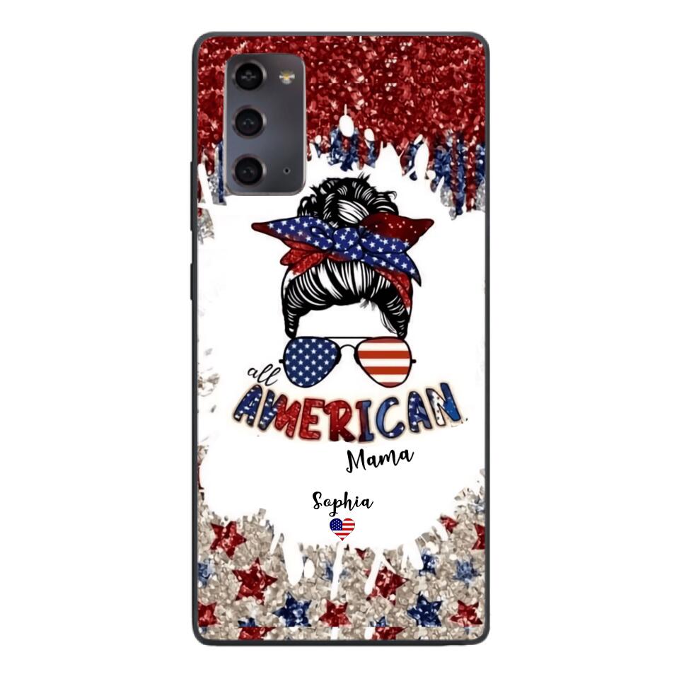 PERSONALIZED AMERICAN MAMA KID NAME PHONECASE T3Q