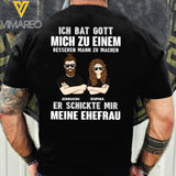 PERSONALIZED ICH BAT GOTT MICH ZU EINEM COUPLE TSHIRT QTHC2403