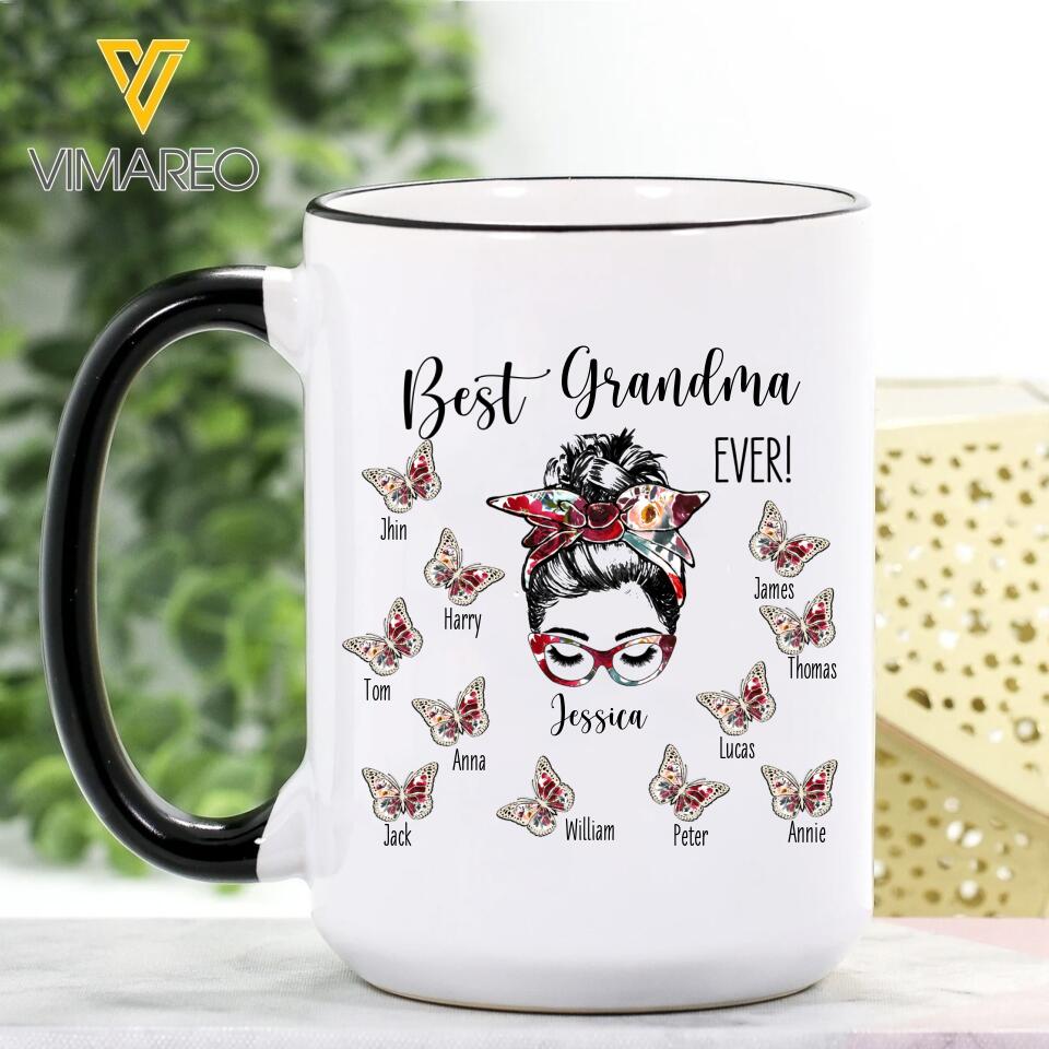Personalized Best Grandma Ever White Mug Printed 22MAR-DT24