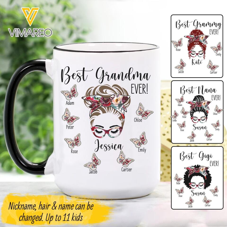 Personalized Best Grandma Ever White Mug Printed 22MAR-DT24