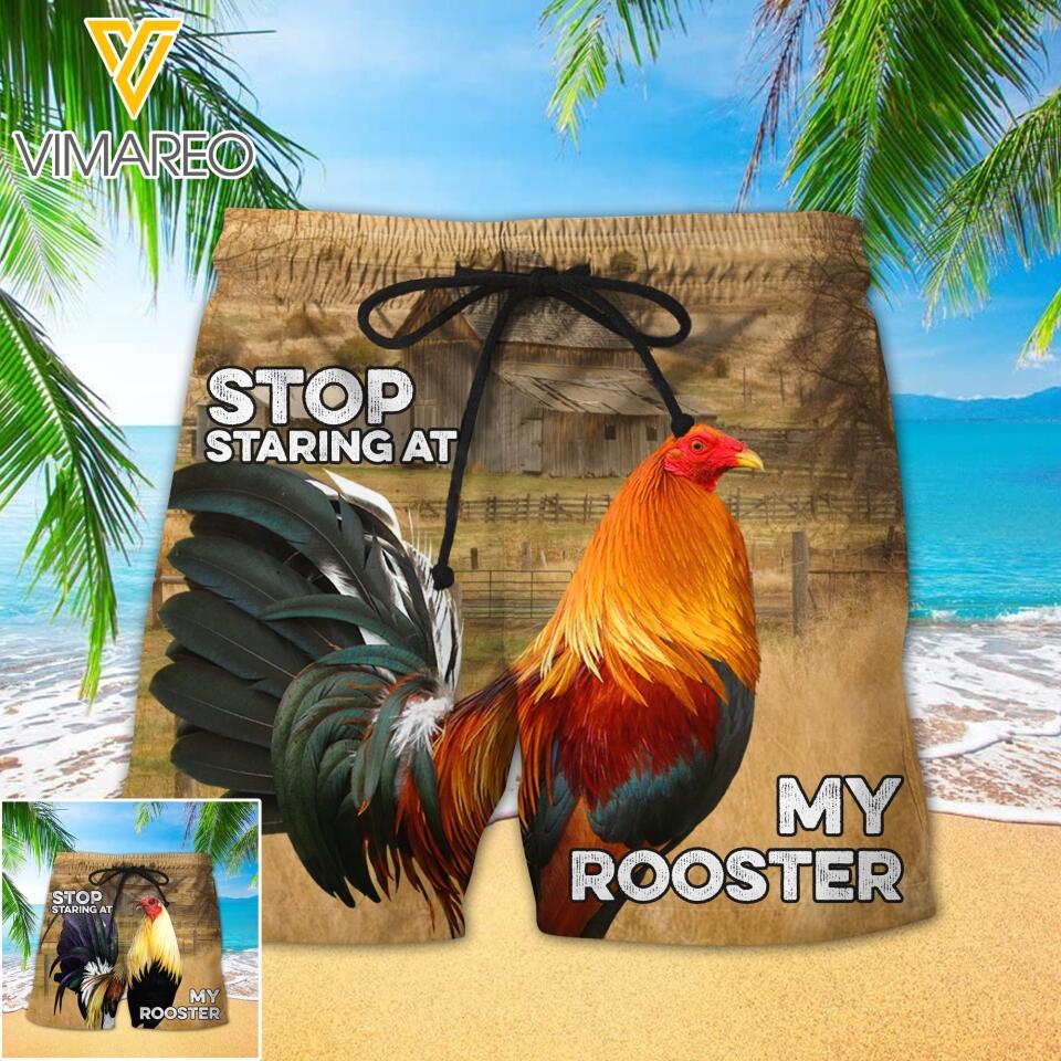 PERSONALIZED STOP STARING AT MY ROOSTER SHORTS QTDT2503