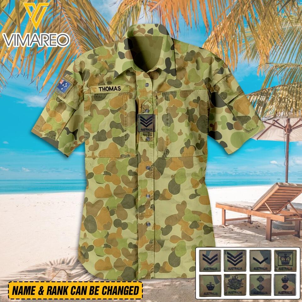 Personalized Australian Soldier Camo Hawaii Shirt Printed 22MAR-DT25