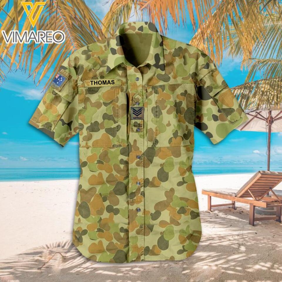 Personalized Australian Soldier Camo Hawaii Shirt Printed 22MAR-DT25